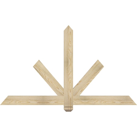 Ekena Millwork Kennewick Rough Sawn Timber Gable Bracket, Douglas Fir, 60"W x 35"H x 2"D x 4"F, 14/12 Pitch GBW060X35X0204KEN00RDF